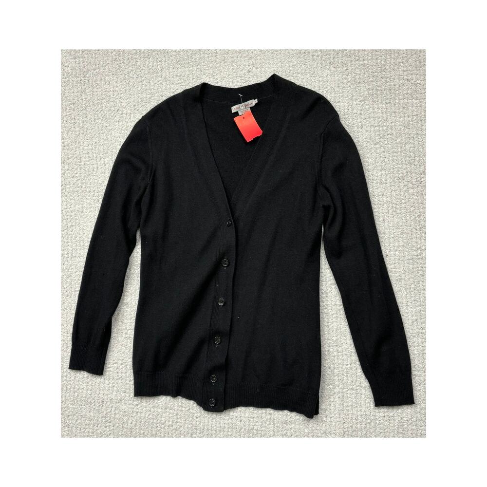 Luigi Baldo Women's Black Merino Wool Topper Sweater Size XL #65590